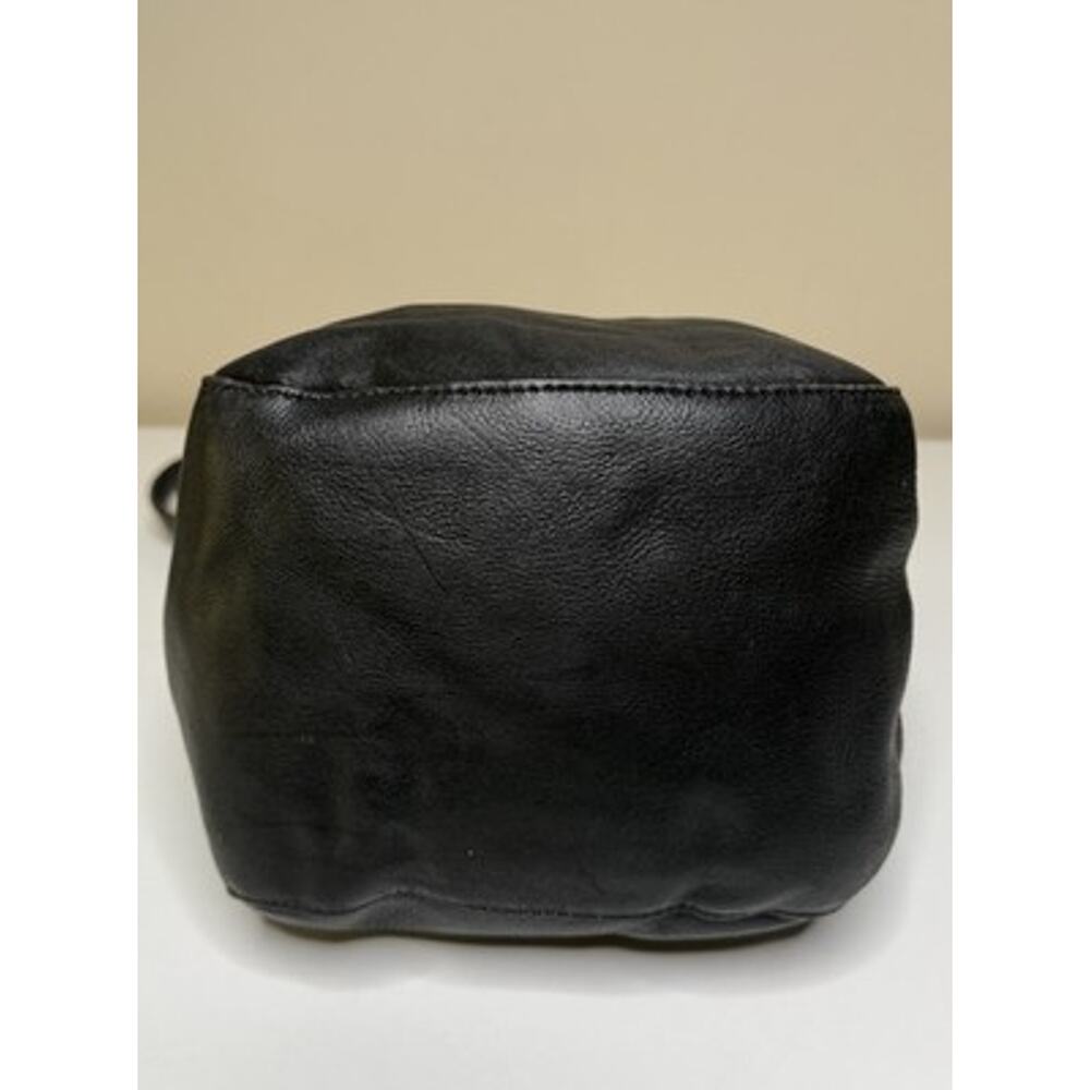 Vintage Naturally Yours Bucket Shoulder Bag Black Brown Leather Zip Dual Handles - Picture 3 of 15